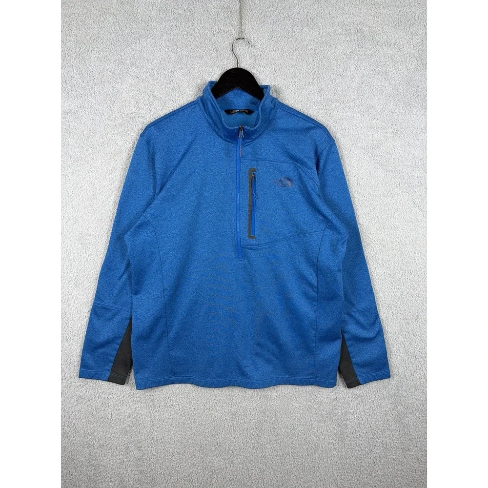 THE NORTH‎ FACE Men's Blue Black Pullover 1/2 Zip Long Sleeve Shirt/Jacket SZ XL